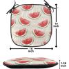 Ambesonne Fruits Chair Seating Cushion Set of 8, Retro Valentine Theme with Strawberry Love Happiness Merry Lucky Image, Anti-Slip Seat Padding for Kitchen & Patio, 16″x16″, Eggshell Ruby Army Green(Cream Red Jade Green)