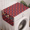 Ambesonne Hot Pink Microwave Oven Cover, Valentine’s Day Inspired Black Mini Hearts on Fuchsia Backdrop Abstract Design, Water Resistant Organizer with Pockets for Kitchen, 36″ x 12″, Fuchsia Black(Cream Navy Red)