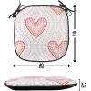 Ambesonne Pearls Chair Seating Cushion Set of 6, Dotted Heart Pattern Love Themed Illustration Valentines Day Adornment, Anti-Slip Seat Padding for Kitchen & Patio, 16″x16″, Blush Cream Red(Blush Cream Red)
