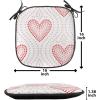 Ambesonne Pearls Chair Seating Cushion Set of 6, Dotted Heart Pattern Love Themed Illustration Valentines Day Adornment, Anti-Slip Seat Padding for Kitchen & Patio, 16″x16″, Blush Cream Red(Blush Cream Red)