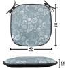 Ambesonne Poppy Flower Chair Seating Cushion, Leaves and Petals Watercolors Bouquet Romance Inspiration Valentines Day, Anti-Slip Seat Padding for Kitchen & Patio, 16″x16″, Green Pink Cream(Blue Grey White)