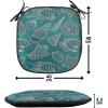 Ambesonne Poppy Flower Chair Seating Cushion, Leaves and Petals Watercolors Bouquet Romance Inspiration Valentines Day, Anti-Slip Seat Padding for Kitchen & Patio, 16″x16″, Green Pink Cream(Petrol Blue Teal Beige)