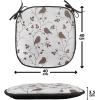 Ambesonne Poppy Flower Chair Seating Cushion, Leaves and Petals Watercolors Bouquet Romance Inspiration Valentines Day, Anti-Slip Seat Padding for Kitchen & Patio, 16″x16″, Green Pink Cream(Pale Grey and Brown)