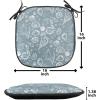 Ambesonne Poppy Flower Chair Seating Cushion, Leaves and Petals Watercolors Bouquet Romance Inspiration Valentines Day, Anti-Slip Seat Padding for Kitchen & Patio, 16″x16″, Green Pink Cream(Blue Grey White)