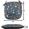 Ambesonne Poppy Flower Chair Seating Cushion, Leaves and Petals Watercolors Bouquet Romance Inspiration Valentines Day, Anti-Slip Seat Padding for Kitchen & Patio, 16″x16″, Green Pink Cream(Dark Blue Multicolor)