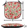 Ambesonne Poppy Flower Chair Seating Cushion, Leaves and Petals Watercolors Bouquet Romance Inspiration Valentines Day, Anti-Slip Seat Padding for Kitchen & Patio, 16″x16″, Green Pink Cream(Green Red Beige)