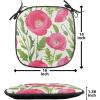 Ambesonne Poppy Flower Chair Seating Cushion, Leaves and Petals Watercolors Bouquet Romance Inspiration Valentines Day, Anti-Slip Seat Padding for Kitchen & Patio, 16″x16″, Green Pink Cream(Green Pink Cream)