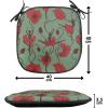 Ambesonne Poppy Flower Chair Seating Cushion, Leaves and Petals Watercolors Bouquet Romance Inspiration Valentines Day, Anti-Slip Seat Padding for Kitchen & Patio, 16″x16″, Green Pink Cream(Green Chestnut Brown Red)