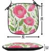 Ambesonne Poppy Flower Chair Seating Cushion, Leaves and Petals Watercolors Bouquet Romance Inspiration Valentines Day, Anti-Slip Seat Padding for Kitchen & Patio, 16″x16″, Green Pink Cream(Green Pink Cream)