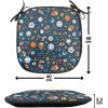 Ambesonne Poppy Flower Chair Seating Cushion, Leaves and Petals Watercolors Bouquet Romance Inspiration Valentines Day, Anti-Slip Seat Padding for Kitchen & Patio, 16″x16″, Green Pink Cream(Dark Blue Multicolor)