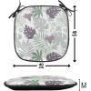 Ambesonne Poppy Flower Chair Seating Cushion, Leaves and Petals Watercolors Bouquet Romance Inspiration Valentines Day, Anti-Slip Seat Padding for Kitchen & Patio, 16″x16″, Green Pink Cream(Eggplant Green Grey)