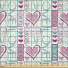 Ambesonne Romantic Fabric by The Yard, Valentines Day Love You Calligraphy with Hearts Pastel Colored Design, Microfiber Fabric for Arts and Crafts Textiles & Decor, 2 Yards, Pink Teal(Pink Teal)