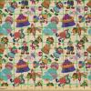 Ambesonne Romantic Fabric by The Yard, Valentines Day Love You Calligraphy with Hearts Pastel Colored Design, Microfiber Fabric for Arts and Crafts Textiles & Decor, 2 Yards, Pink Teal(Purple Beige)