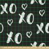 Ambesonne Romantic Fabric by The Yard, Valentines Day Love You Calligraphy with Hearts Pastel Colored Design, Microfiber Fabric for Arts and Crafts Textiles & Decor, 2 Yards, Pink Teal(Black White)