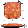 Ambesonne Teal Chair Seating Cushion Set of 6, Crystal Hearts and Gemstone Valentine’s Day Celebrating Romantic Print, Anti-Slip Seat Padding for Kitchen & Patio, 16″x16″, Red Fuchsia Teal(Burnt Orange Yellow)