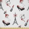 Ambesonne Romantic Fabric by The Yard, Valentines Day Love You Calligraphy with Hearts Pastel Colored Design, Microfiber Fabric for Arts and Crafts Textiles & Decor, 2 Yards, Pink Teal(White and Black)