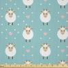 Ambesonne Romantic Fabric by The Yard, Valentines Day Love You Calligraphy with Hearts Pastel Colored Design, Microfiber Fabric for Arts and Crafts Textiles & Decor, 2 Yards, Pink Teal(Green Brown)
