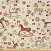 Ambesonne Romantic Fabric by The Yard, Valentines Day Love You Calligraphy with Hearts Pastel Colored Design, Microfiber Fabric for Arts and Crafts Textiles & Decor, 2 Yards, Pink Teal(Beige Brown)