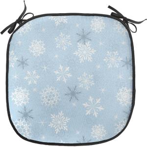 Ambesonne Angel Chair Seating Cushion Set of 2, Medieval Marry Love Angel Playing Music Valentine Cupid Date Dove Marriage, Anti-Slip Seat Padding for Kitchen & Patio, 16″x16″, Eggshell Ruby Caramel(Pale Blue Taupe White)