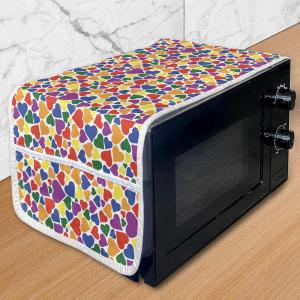 Ambesonne Colorful Microwave Oven Cover, Valentines Day Hearts Love in Various Tones Romantic Queer Rainbow Colors, Water Resistant Organizer with Pockets for Kitchen, 36″ x 12″, Multicolor(Multicolor)