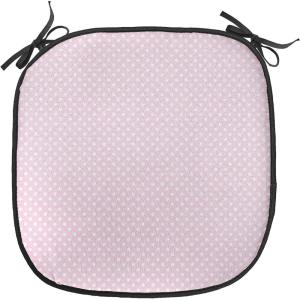 Ambesonne Feminine Chair Seating Cushion Set of 4, Pattern of Lipstick Kiss Marks Woman Valentines Wedding Theme Illustration, Anti-Slip Seat Padding for Kitchen & Patio, 16″x16″, White Red(White and Pink)