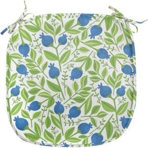 Ambesonne Fruits Chair Seating Cushion Set of 8, Retro Valentine Theme with Strawberry Love Happiness Merry Lucky Image, Anti-Slip Seat Padding for Kitchen & Patio, 16″x16″, Eggshell Ruby Army Green(Violet Blue Lime Green)