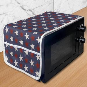Ambesonne Hot Pink Microwave Oven Cover, Valentine’s Day Inspired Black Mini Hearts on Fuchsia Backdrop Abstract Design, Water Resistant Organizer with Pockets for Kitchen, 36″ x 12″, Fuchsia Black(Dark Blue White and Ruby)