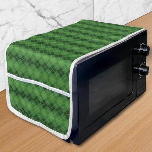 Ambesonne Hot Pink Microwave Oven Cover, Valentine’s Day Inspired Black Mini Hearts on Fuchsia Backdrop Abstract Design, Water Resistant Organizer with Pockets for Kitchen, 36″ x 12″, Fuchsia Black(Green Dark Green Yellow)