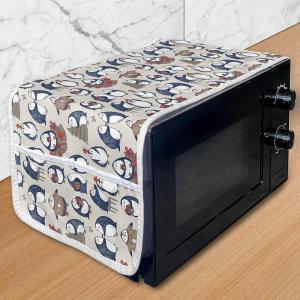 Ambesonne Hot Pink Microwave Oven Cover, Valentine’s Day Inspired Black Mini Hearts on Fuchsia Backdrop Abstract Design, Water Resistant Organizer with Pockets for Kitchen, 36″ x 12″, Fuchsia Black(Navy Blue White Umber)