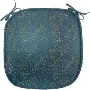 Ambesonne Poppy Flower Chair Seating Cushion, Leaves and Petals Watercolors Bouquet Romance Inspiration Valentines Day, Anti-Slip Seat Padding for Kitchen & Patio, 16″x16″, Green Pink Cream(Dark Blue Green Yellow)