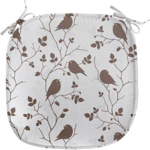 Ambesonne Poppy Flower Chair Seating Cushion, Leaves and Petals Watercolors Bouquet Romance Inspiration Valentines Day, Anti-Slip Seat Padding for Kitchen & Patio, 16″x16″, Green Pink Cream(Pale Grey and Brown)