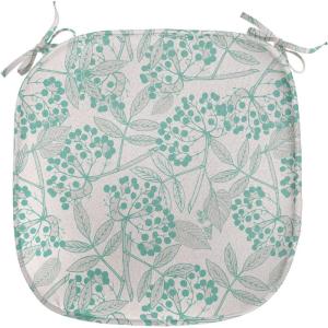 Ambesonne Poppy Flower Chair Seating Cushion, Leaves and Petals Watercolors Bouquet Romance Inspiration Valentines Day, Anti-Slip Seat Padding for Kitchen & Patio, 16″x16″, Green Pink Cream(Tan Turquoise)