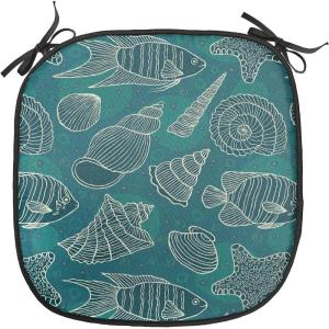 Ambesonne Poppy Flower Chair Seating Cushion, Leaves and Petals Watercolors Bouquet Romance Inspiration Valentines Day, Anti-Slip Seat Padding for Kitchen & Patio, 16″x16″, Green Pink Cream(Petrol Blue Teal Beige)