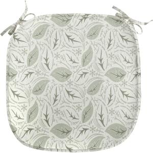 Ambesonne Poppy Flower Chair Seating Cushion, Leaves and Petals Watercolors Bouquet Romance Inspiration Valentines Day, Anti-Slip Seat Padding for Kitchen & Patio, 16″x16″, Green Pink Cream(Cream Sage Green)