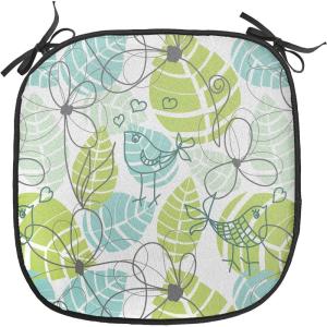 Ambesonne Poppy Flower Chair Seating Cushion, Leaves and Petals Watercolors Bouquet Romance Inspiration Valentines Day, Anti-Slip Seat Padding for Kitchen & Patio, 16″x16″, Green Pink Cream(Charcoal Grey Pale Green)
