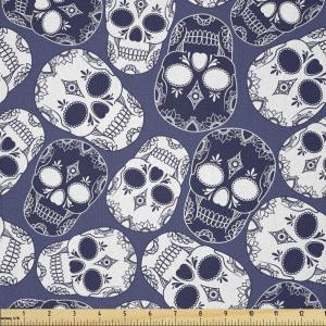 Ambesonne Romantic Fabric by The Yard, Valentines Day Love You Calligraphy with Hearts Pastel Colored Design, Microfiber Fabric for Arts and Crafts Textiles & Decor, 2 Yards, Pink Teal(Dark Blue Violet Blue White)