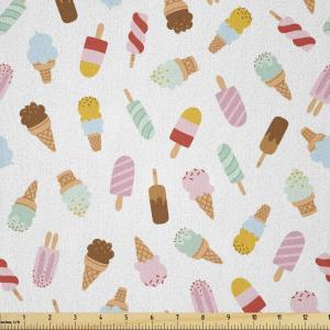 Ambesonne Romantic Fabric by The Yard, Valentines Day Love You Calligraphy with Hearts Pastel Colored Design, Microfiber Fabric for Arts and Crafts Textiles & Decor, 2 Yards, Pink Teal(Blush Cream)