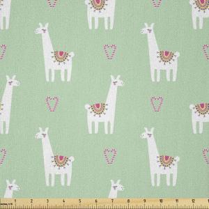 Ambesonne Romantic Fabric by The Yard, Valentines Day Love You Calligraphy with Hearts Pastel Colored Design, Microfiber Fabric for Arts and Crafts Textiles & Decor, 2 Yards, Pink Teal(Mint Green)
