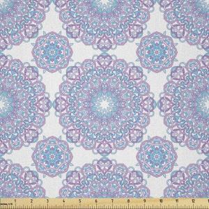 Ambesonne Romantic Fabric by The Yard, Valentines Day Love You Calligraphy with Hearts Pastel Colored Design, Microfiber Fabric for Arts and Crafts Textiles & Decor, 2 Yards, Pink Teal(White Lilac)