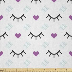 Ambesonne Romantic Fabric by The Yard, Valentines Day Love You Calligraphy with Hearts Pastel Colored Design, Microfiber Fabric for Arts and Crafts Textiles & Decor, 2 Yards, Pink Teal(Blue Fuchsia)