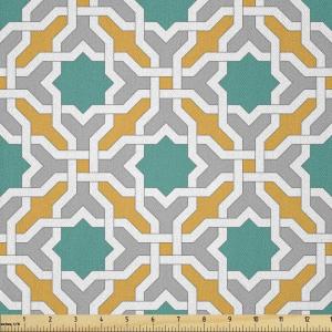 Ambesonne Romantic Fabric by The Yard, Valentines Day Love You Calligraphy with Hearts Pastel Colored Design, Microfiber Fabric for Arts and Crafts Textiles & Decor, 2 Yards, Pink Teal(Mustard Teal)