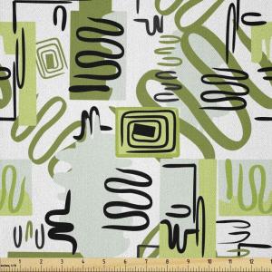 Ambesonne Romantic Fabric by The Yard, Valentines Day Love You Calligraphy with Hearts Pastel Colored Design, Microfiber Fabric for Arts and Crafts Textiles & Decor, 2 Yards, Pink Teal(Olive Green)