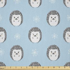 Ambesonne Romantic Fabric by The Yard, Valentines Day Love You Calligraphy with Hearts Pastel Colored Design, Microfiber Fabric for Arts and Crafts Textiles & Decor, 2 Yards, Pink Teal(Blue Grey)
