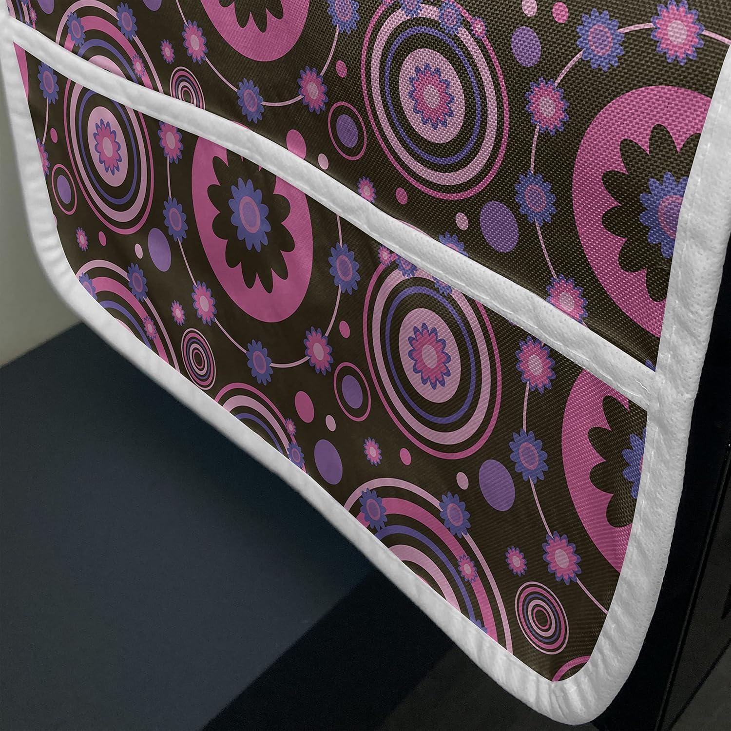 imageAmbesonne Hearts Microwave Oven Cover Valentines Day Inspired Ornamental Love Pattern in Pink Tones Water Resistant Organizer with Pockets for Kitchen 36 x 12 Hot Pink Purple PinkChocolate Pink Purple