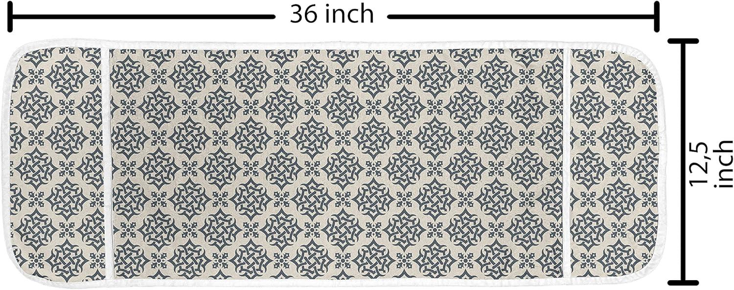 imageAmbesonne Hearts Microwave Oven Cover Valentines Day Inspired Ornamental Love Pattern in Pink Tones Water Resistant Organizer with Pockets for Kitchen 36 x 12 Hot Pink Purple PinkSlate Blue Beige