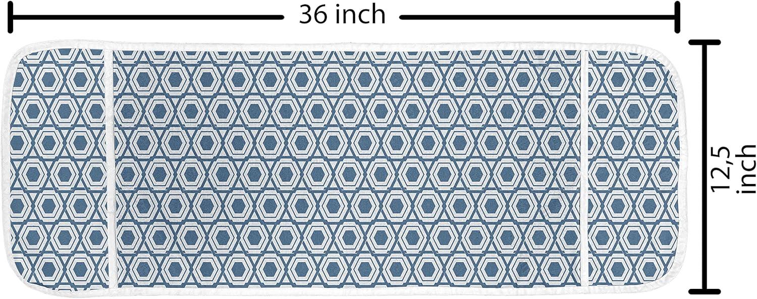 imageAmbesonne Roses Microwave Oven Cover Romantic Valentines Day Pattern with Realistic Flowers Image Water Resistant Organizer with Pockets for Kitchen 36 x 12 Vermilion WhiteBlue White