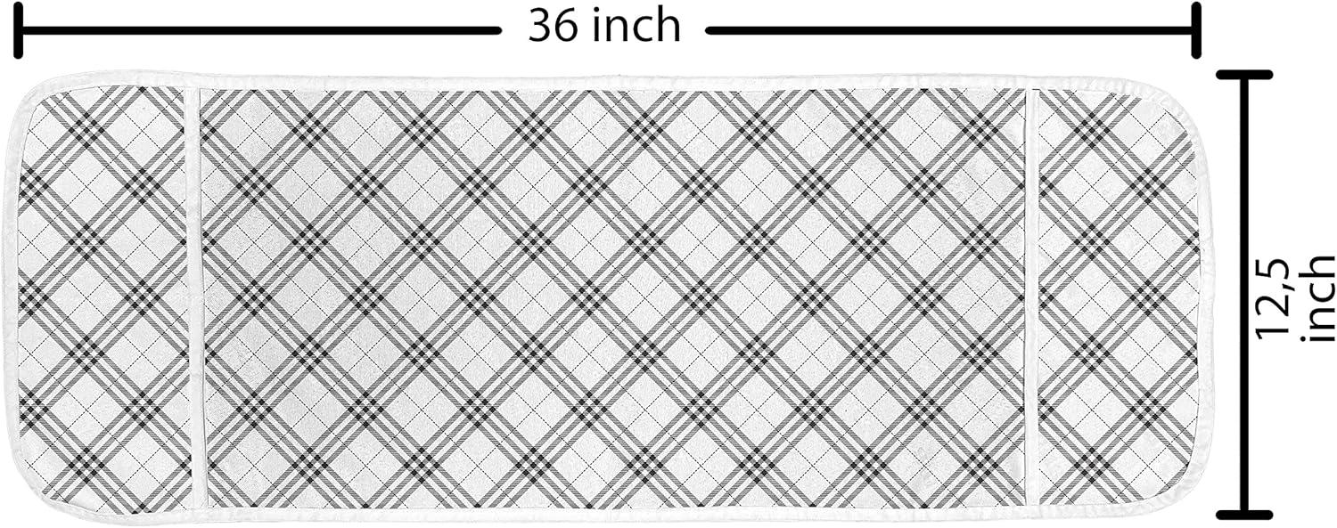 imageAmbesonne Roses Microwave Oven Cover Romantic Valentines Day Pattern with Realistic Flowers Image Water Resistant Organizer with Pockets for Kitchen 36 x 12 Vermilion WhiteBlack White