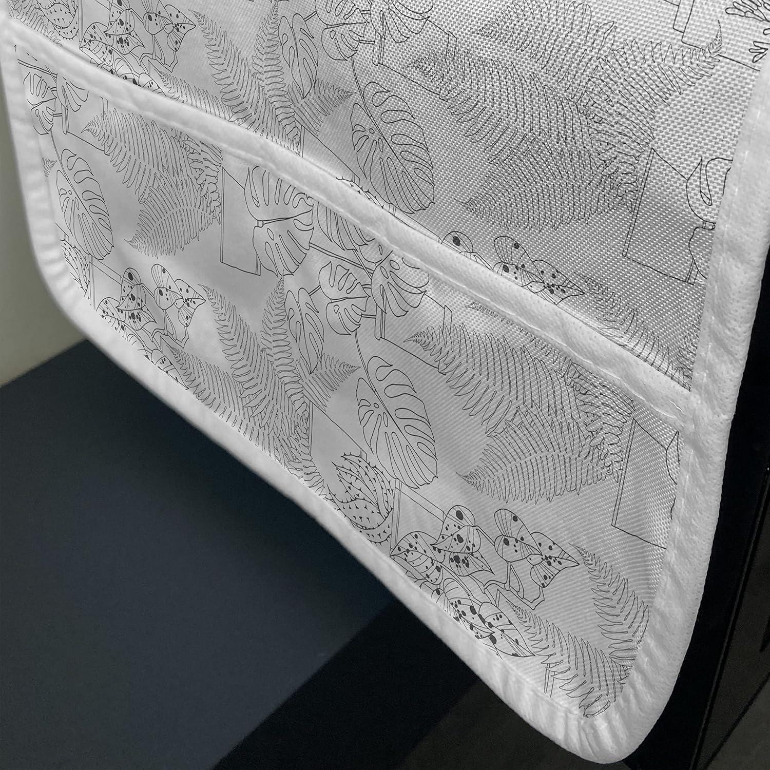 imageAmbesonne Roses Microwave Oven Cover Romantic Valentines Day Pattern with Realistic Flowers Image Water Resistant Organizer with Pockets for Kitchen 36 x 12 Vermilion WhiteDark Grey White