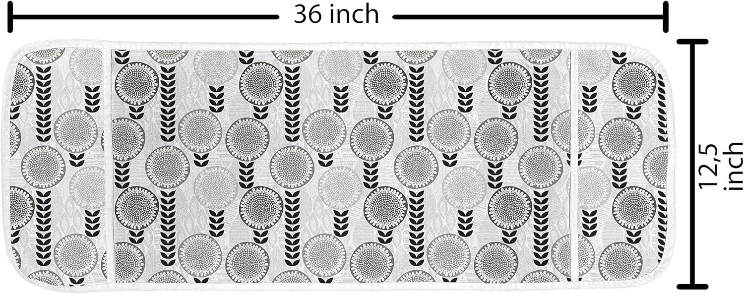 imageAmbesonne Roses Microwave Oven Cover Romantic Valentines Day Pattern with Realistic Flowers Image Water Resistant Organizer with Pockets for Kitchen 36 x 12 Vermilion WhitePale Grey White