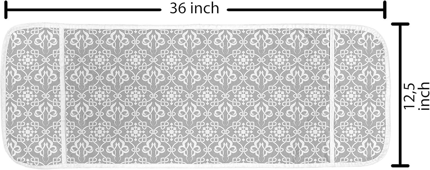 imageAmbesonne Roses Microwave Oven Cover Romantic Valentines Day Pattern with Realistic Flowers Image Water Resistant Organizer with Pockets for Kitchen 36 x 12 Vermilion WhiteGrey and White
